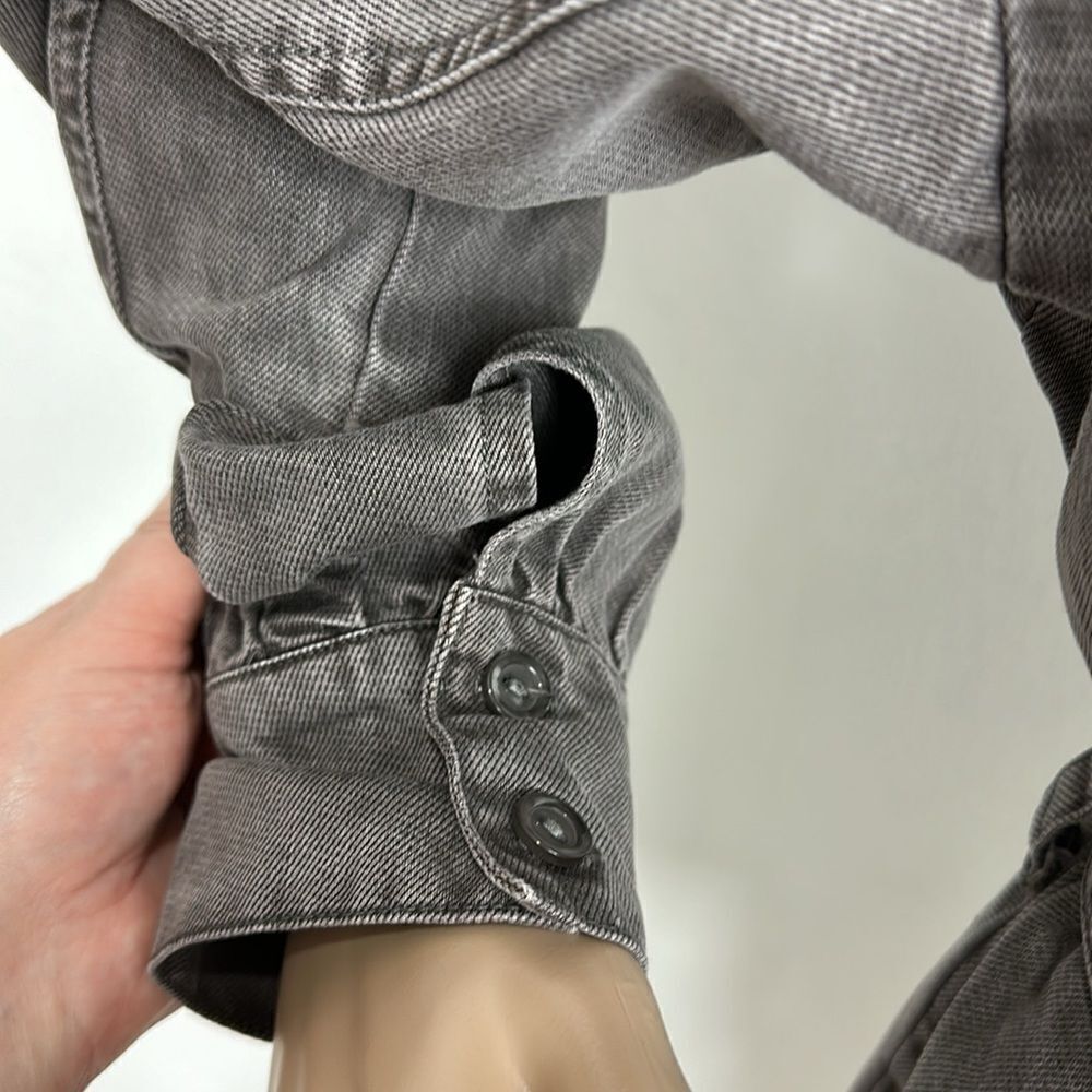Young Fabulous & Broke Washed Gray Denim Wrap Mini Dress - Picture 5 of 16